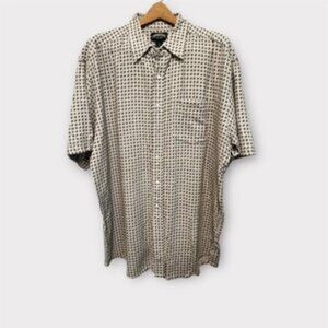 Vintage Cambridge Classics Mens Button Down Shirt Short Sleeve Leaf Size XLT